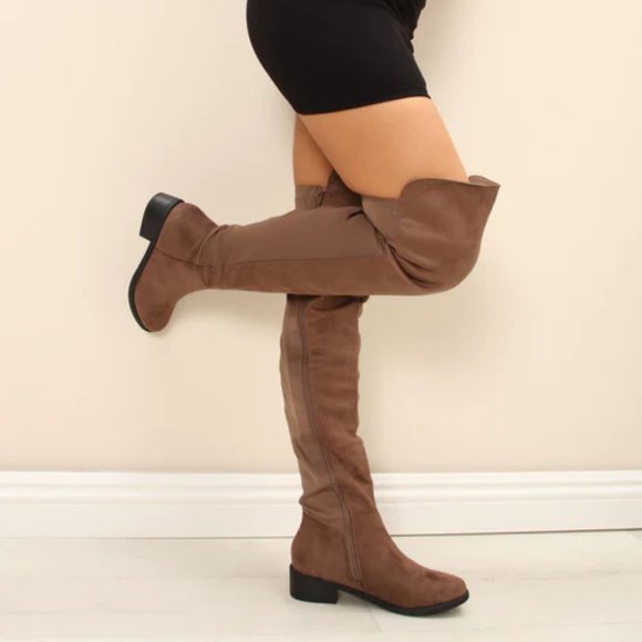 Fashion Nova Shoes - Fashion Nova Marja Over The Knee Boot Sperry-8 - Taupe 5.5 US